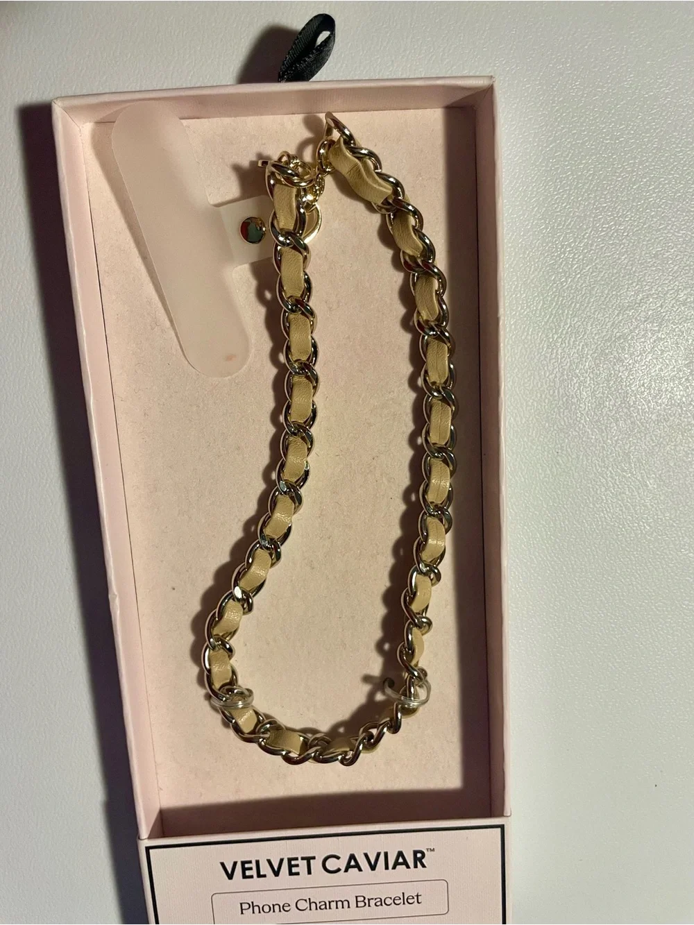 Velvet Caviar Metallic Chain Phone Charm Bracelet Strap New In Box